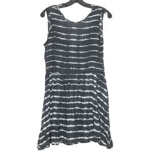 NEUW Womens Dress Sleeveless Mini Semi Sheer Stripe Gray White Size XS FV